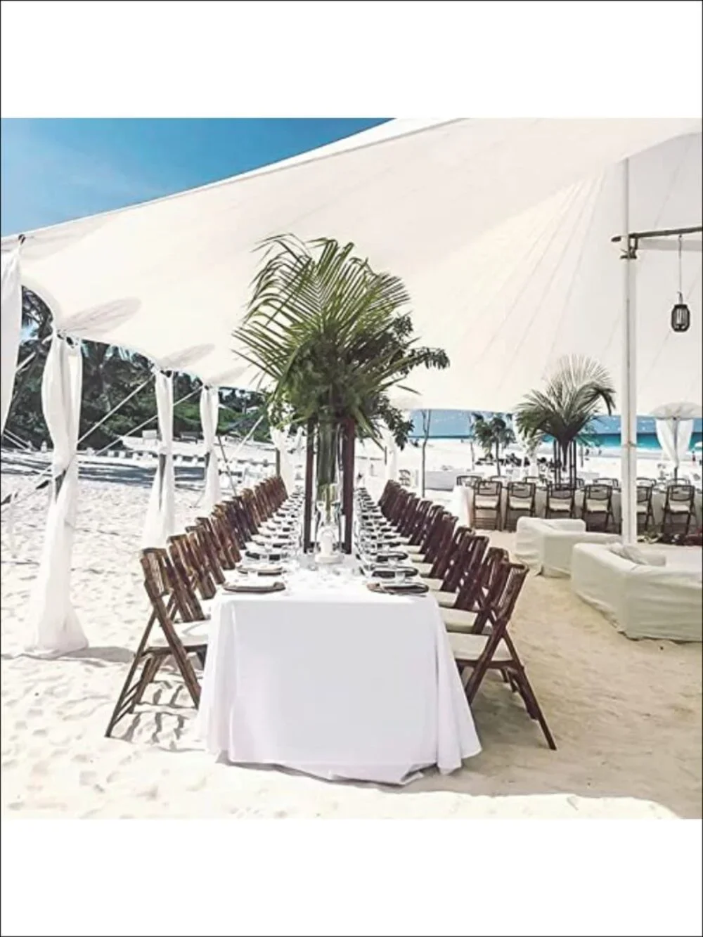 10 Pack White Tablecloths for 6 Foot Rectangle Tables 60 x 102 Inch Polyester